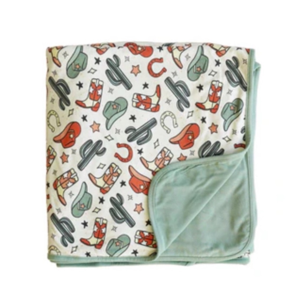 buckaroo cowboy DOUBLE SIDED BAMBOO BLANKET caden lane brand new sold out online